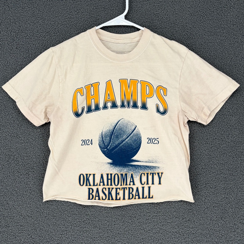 Shop Good Oklahoma City Basketball Champs 2024 2025 Cropped Graphic Tee S